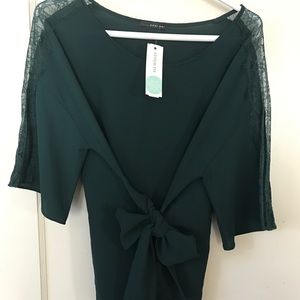 NWT Stitch Fix Lace Sleeve Tie Front Blouse